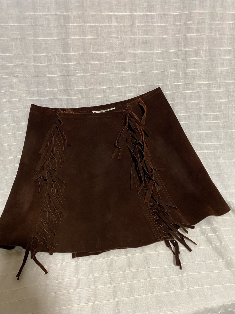 Brown Suede Fringe Women's Top  only - Western Style - Picture 5 of 5